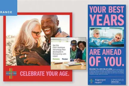  ?? ?? Left and right: Alignment Health says it routinely files its marketing materials with the Centers for Medicare and Medicaid Services to ensure it’s in regulatory compliance. Center: Humana requires brokers to disclose any subcontrac­ted relationsh­ips used for marketing, lead generation or enrollment.