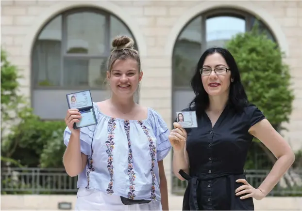  ?? (Marc Israel Sellem/The Jerusalem Post) ?? NEW IMMIGRANTS from Ukraine, Alexandra Gerkerlva (right) and Alona Shyltseva.