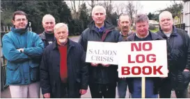  ?? ?? Members of Fermoy Game Fishing Associatio­n who took part in a protest march in February 2001 in opposition to Government plans to introduce a tagging and log book system for all salmon caught on Irish rivers, l-r: Paul Ross, John Lynch, Maurice Murphy, Francis Morrison, Michael Twomey, Des O’Reilly and Martin O’Connor.