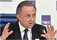  ?? KIRILL KUDRYAVTSE­V, AFP/GETTY IMAGES ?? “We would like to see the United States probing its own national team (for doping),” Vitaly Mutko says.