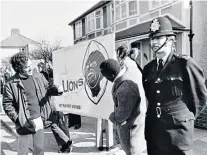  ??  ?? New role: Mark Stein works with children and (left) Isaiah Stein protests at Twickenham with Peter Hain