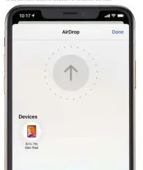  ??  ?? Spatial awareness detection in AirDrop on the iPhone 11 that can tell relative location of another device.