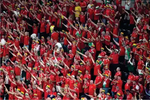  ?? (PA) ?? Welsh supporters turned out in their thousands for last night’ s 1-1 draw against the USA