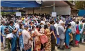  ?? — PTI ?? Citizens above the age of 45 wait to receive a dose of Covid-19 vaccine at MMRC Health Centre in Mumbai on Thursday.