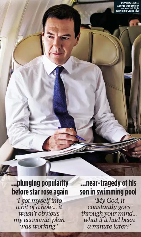  ??  ?? FLYING HIGH: George Osborne on
an internal flight during his China tour