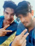  ??  ?? Sushant Singh Rajput and Tahir Raj Bhasin on Chhichhore sets