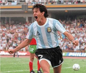  ?? | PHOTO : DEL PERCIO, AFP ?? Jorge Burruchaga, ici après son but contre la Bulgarie lors du Mondial 1986 qu’il a remporté avec l’Argentine.