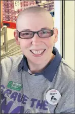  ??  ?? Brave 43-year-old Allison Miles, made the decision to have her head shaved outside of the Hinckley Tesco store where she works, to raise money for the cancer support charity