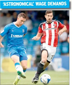  ?? Picture: Ady Kerry ?? Cody McDonald – pictured on the attack during Gillingham’s 2-1 home defeat against Sheffield United last Sunday – is one of three senior strikers at the club