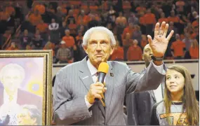  ?? Associated Press file photo ?? Former Oklahoma State men’s basketball coach Eddie Sutton died on Saturday at the age of 84.