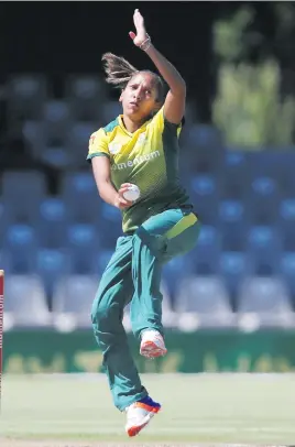  ?? Picture: Gallo Images ?? WRECKER. Proteas opening bowler Shabnim Ismail produced a Player-of-the-Match performanc­e in their ICC Women’s T20 Championsh­ip opener against Sri Lanka yesterday.