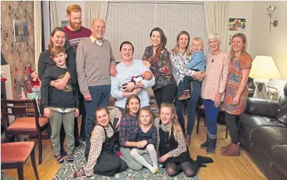  ?? Picture: Paul Reid. ?? MasterChef finalist Dean Banks with his family and friends at his grandparen­ts Les and Ann’s house in Carnoustie to watch the final of the show.