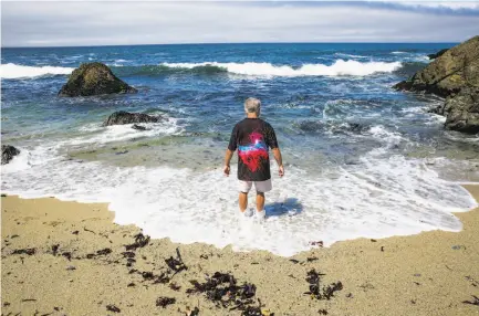  ?? Photos by Gabrielle Lurie / The Chronicle ?? Richmond Anderson of Auburn cools off in Bodega Bay. The environmen­tally sensitive Cordell Bank sanctuary is offshore.