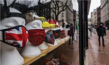  ??  ?? ‘Incognito, I’ve been met with marked indifferen­ce.’ Masks on display in a London shop. Photograph: Guy Bell/Rex/Shuttersto­ck