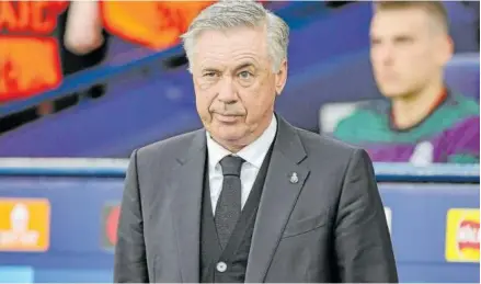  ?? Foto: Europa Press ?? Carlo Ancelotti, en un momento del partido ante el Manchester City.