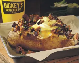  ??  ?? Dickey’s baker and brisket dish; top, boss Roland Dickey Jr