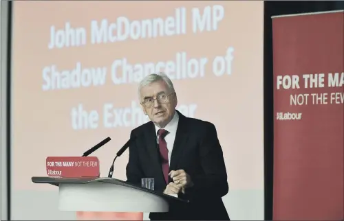  ?? PICTURE: STEVE RIDING ?? ON THE ATTACK: Shadow Chancellor John McDonnell said Theresa May’s pledge to end austerity ‘lacks credibilit­y’.