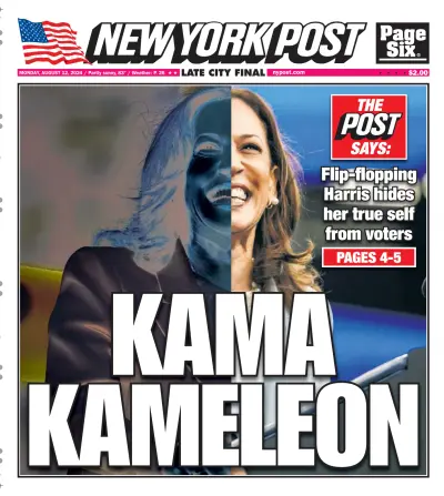 Front page of NY Post newspaper from United States