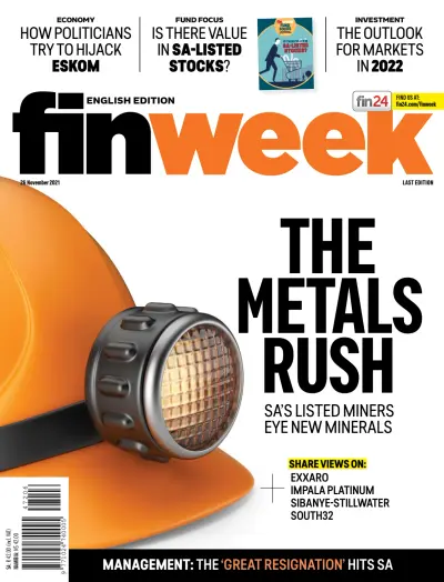 Front page of FIN Week English edition newspaper from South Africa