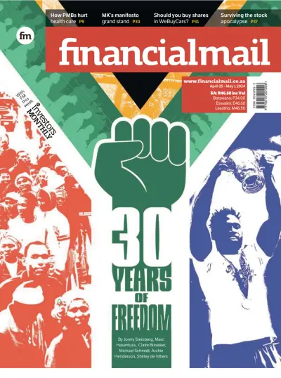Front page of Financial Mail (South Africa) newspaper from South Africa
