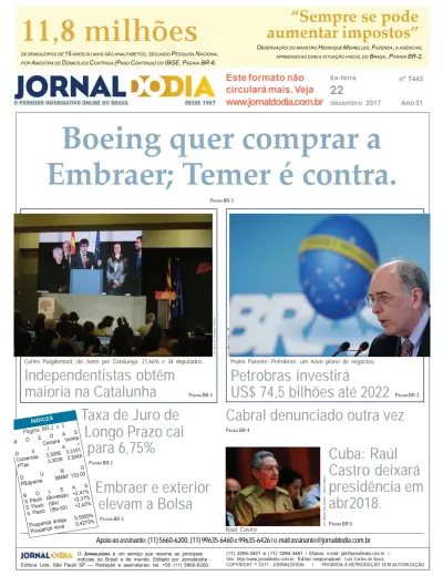 Front page of Jornaldodia newspaper from Brazil