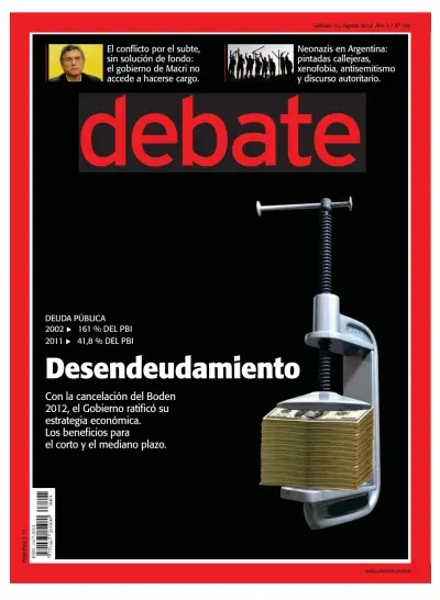 Front page of Debate newspaper from Argentina