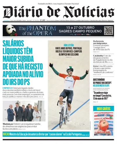 Front page of newspaper from 