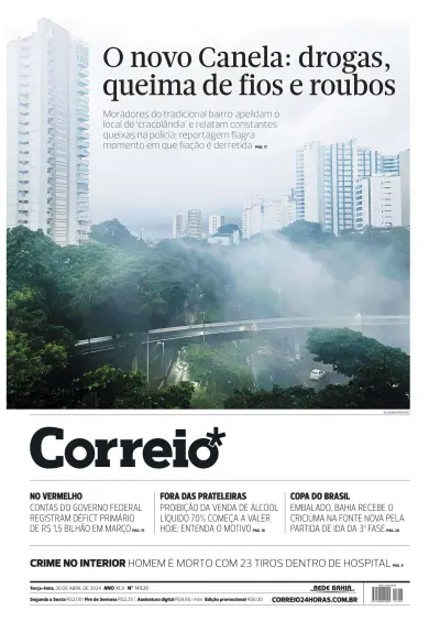 Front page of Correio da Bahia newspaper from Brazil