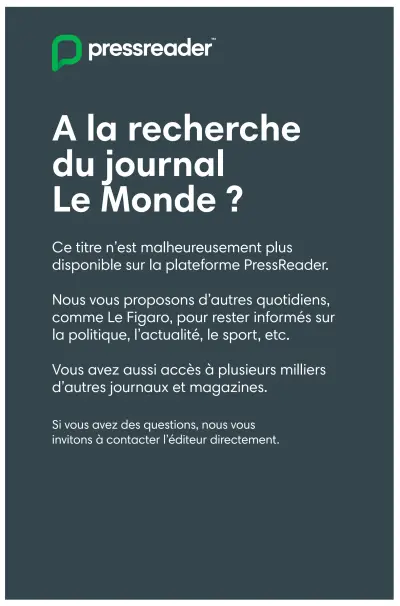 Front page of Le Monde newspaper from France