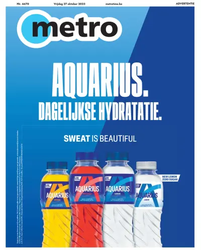 Front page of Metro (Dutch Edition) newspaper from Belgium