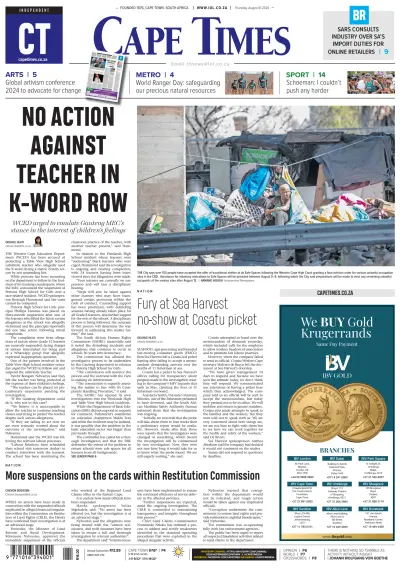 Front page of newspaper from 