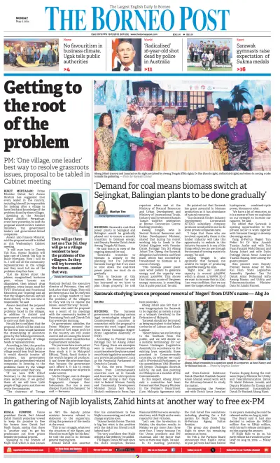 Front page of The Borneo Post newspaper from Malaysia
