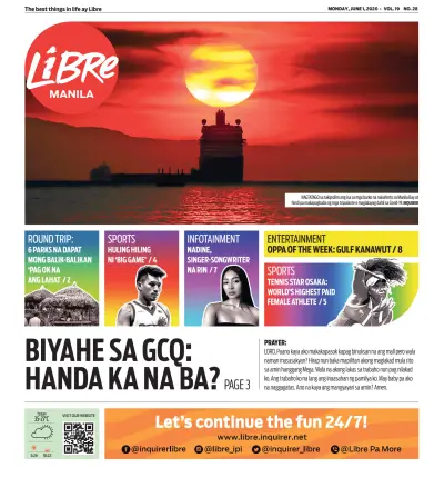 Front page of Inquirer Libre newspaper from Philippines