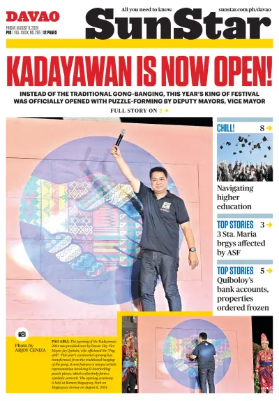 Front page of newspaper from 