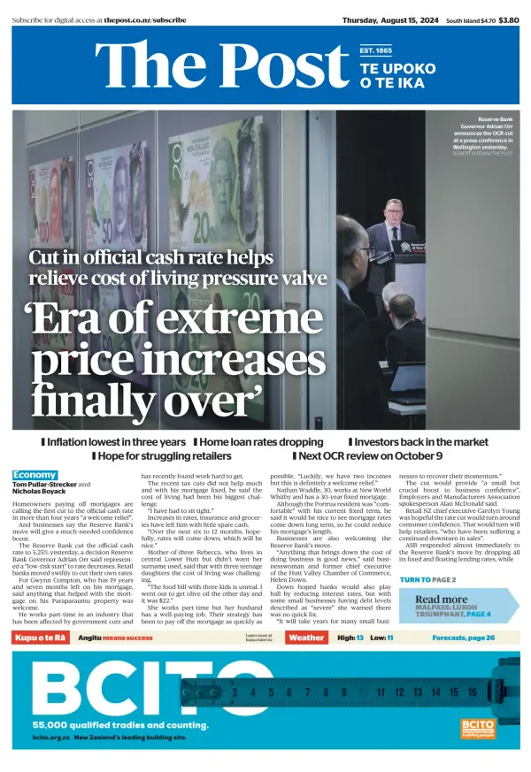 Read full digital edition of The Dominion Post Digital edition newspaper from New Zealand