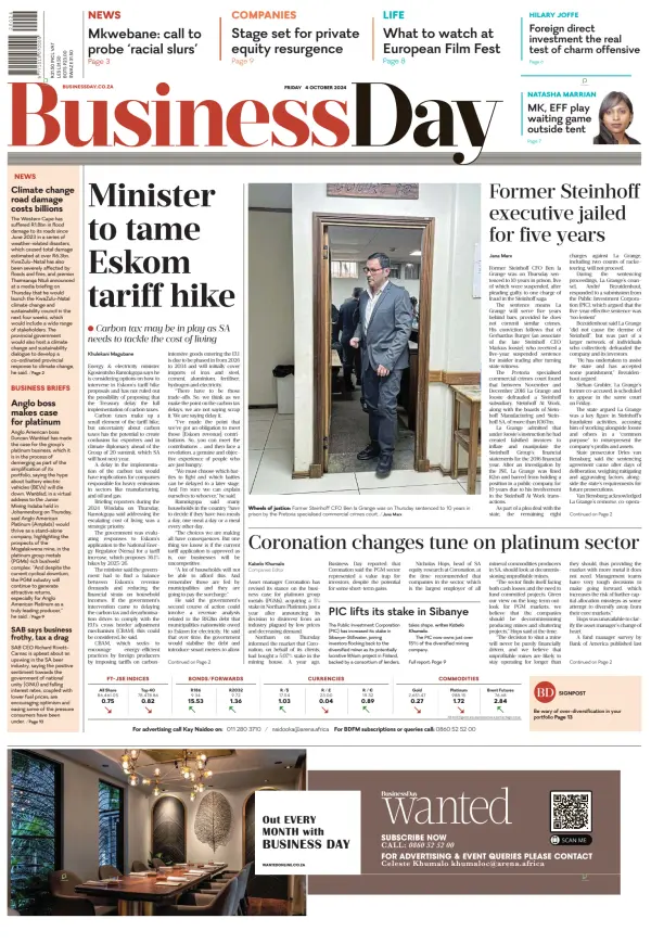 Read full digital edition of Business Day (South Africa) newspaper from South Africa