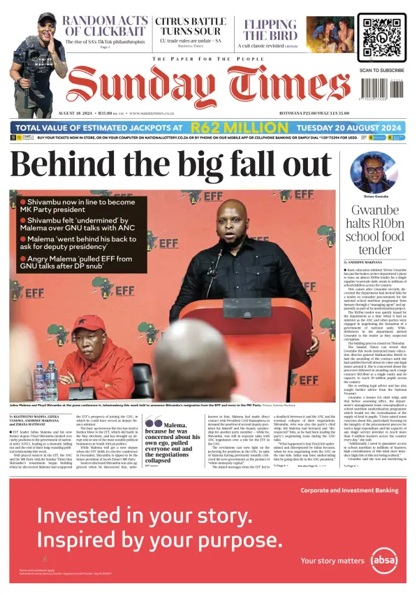 Read full digital edition of Sunday Times of Johannesburg newspaper from South Africa