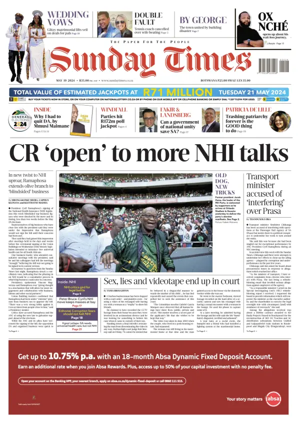 Read full digital edition of Sunday Times of Johannesburg newspaper from South Africa