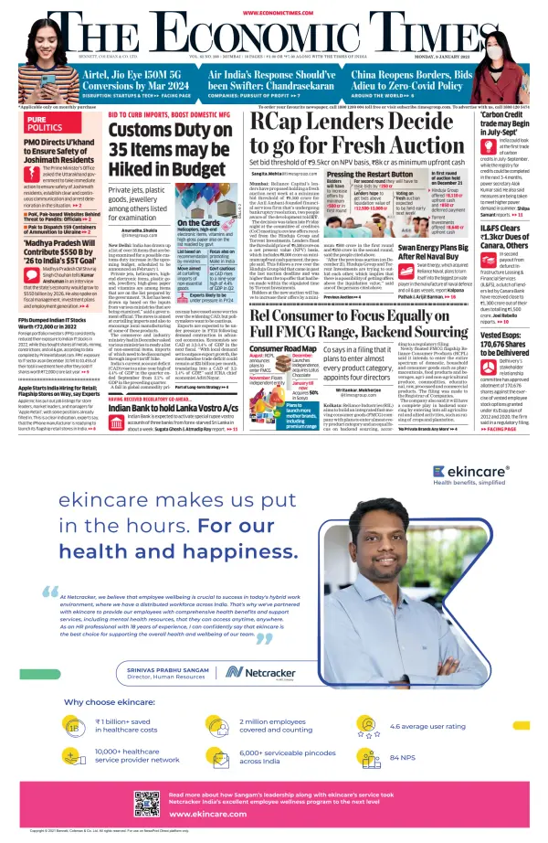 Read full digital edition of Economic Times newspaper from India