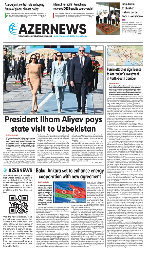 Read full digital edition of Azer News newspaper from Azerbaijan