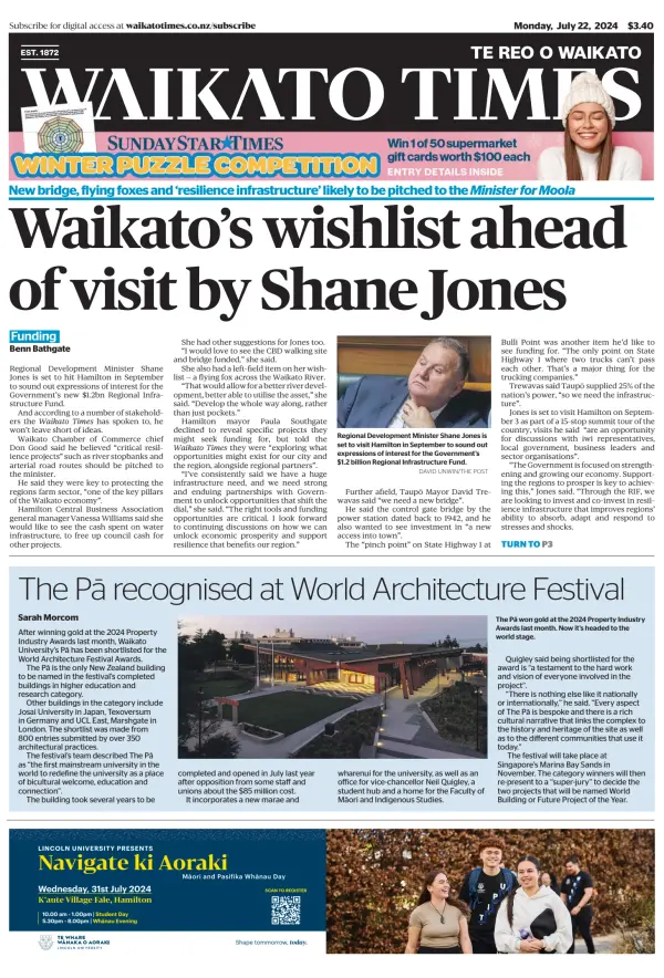 Read full digital edition of Waikato Times newspaper from New Zealand