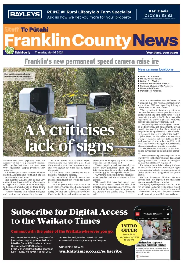 Read full digital edition of Franklin County News newspaper from New Zealand