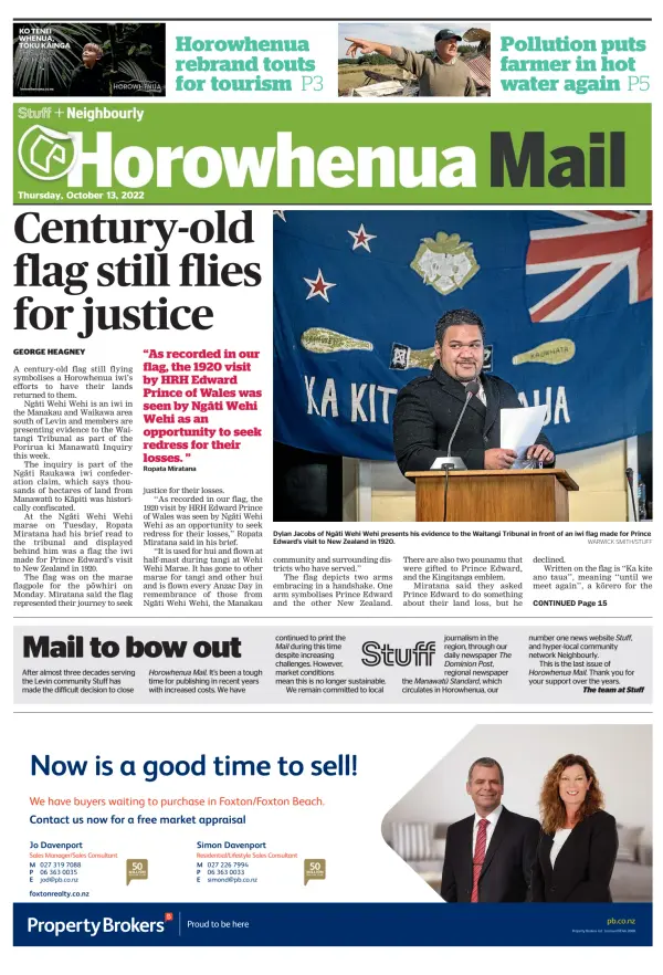 Read full digital edition of The Horowhenua Mail newspaper from New Zealand