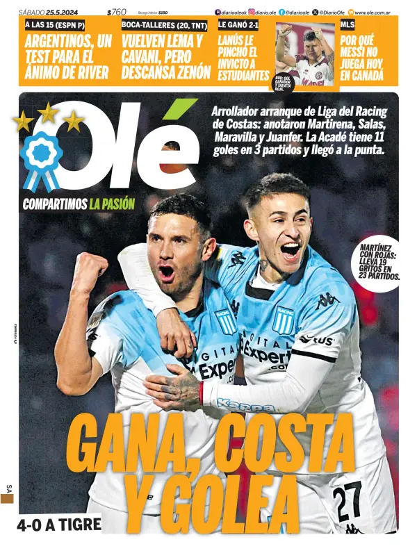 Read full digital edition of Ole newspaper from Argentina