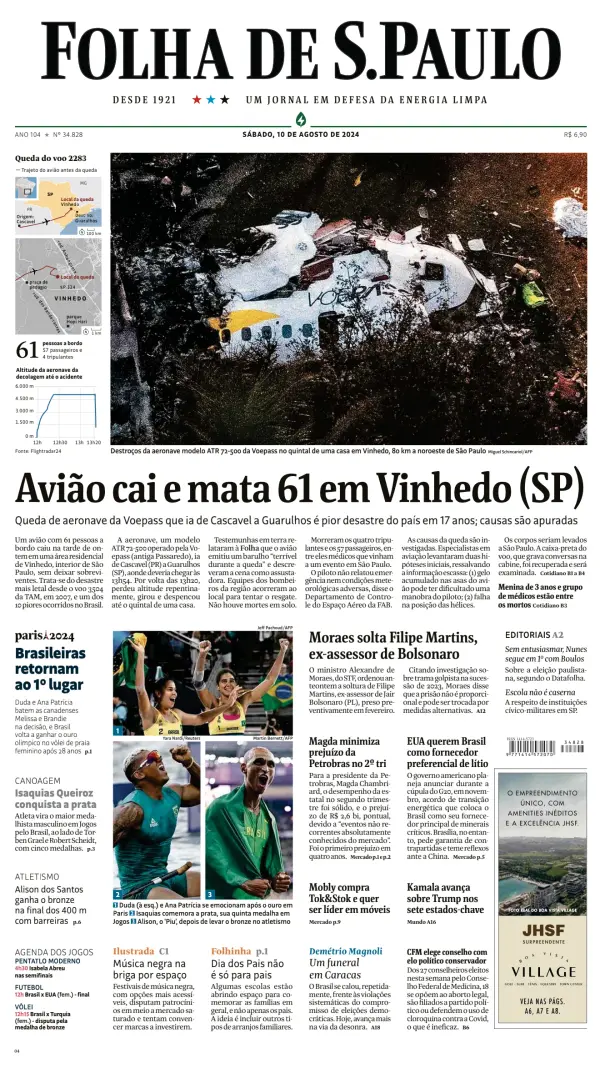 Read full digital edition of Folha De S.Paulo newspaper from Brazil