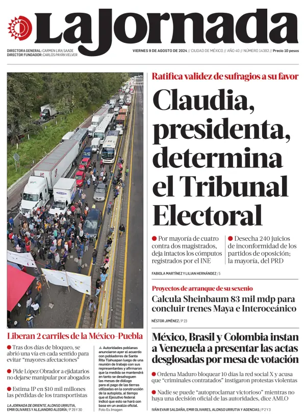 Read full digital edition of La Jornada newspaper from Mexico