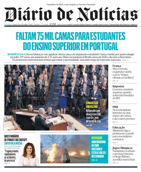 Read full digital edition of Diario de Noticias newspaper from Portugal