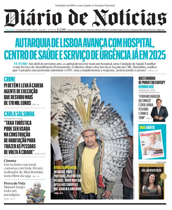 Read full digital edition of Diario de Noticias newspaper from Portugal