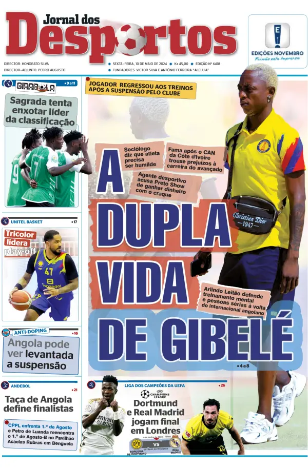 Read full digital edition of Jornal dos Desportos newspaper from Angola