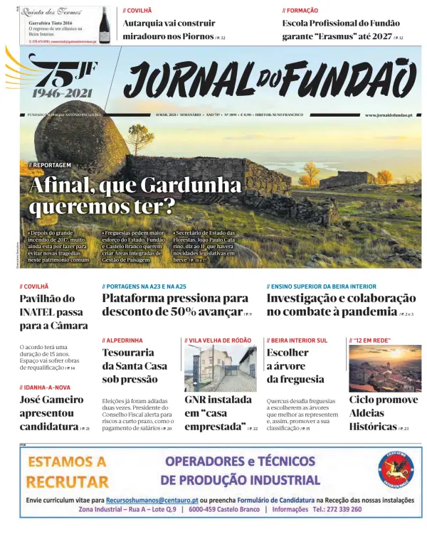 Read full digital edition of Jornal do Fundao newspaper from Portugal